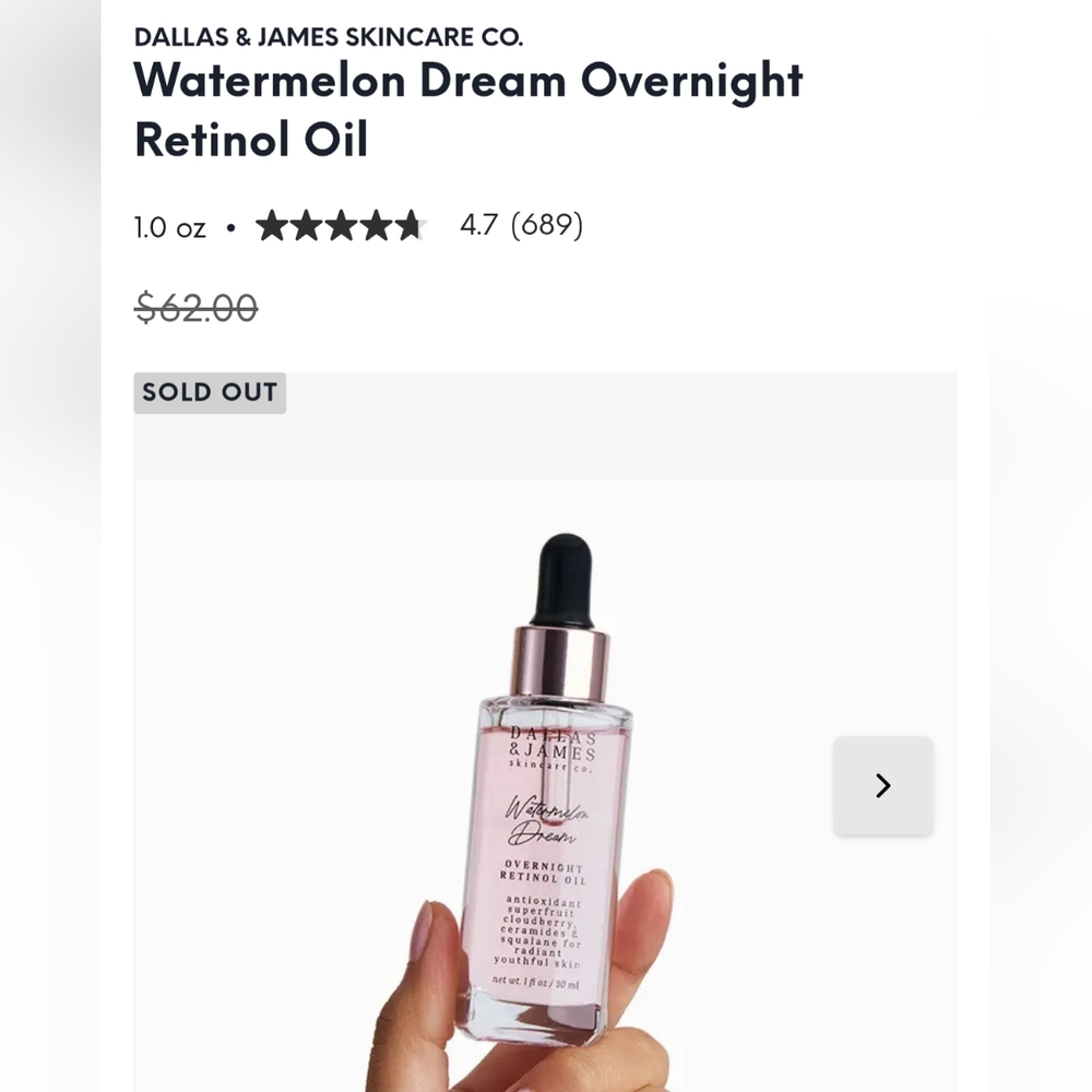 Dallas & James Watermelon Dream Retinol Oil